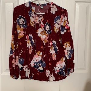 floral old navy long sleeve blouse